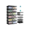 Hivvago Pack Of 12 Foldable Shoe Boxes, Fit Up To Us Size 13 In Black