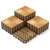 Hivvago Pack Of 30 Acacia Wood Interlocking Deck Tiles-brown