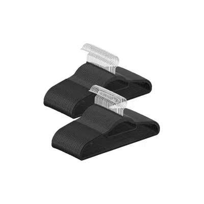 Hivvago Pack Of 50 Heavy-duty Plastic Hangers In Black
