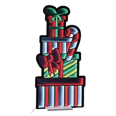 Hivvago Package Stack And Candy Cane Ekkolight 47"h In Multi
