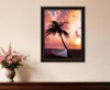 Hivvago Palm Tree Sunset Black Framed Print Wall Art In Black