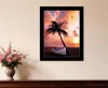 Hivvago Palm Tree Sunset Black Framed Print Wall Art In Black