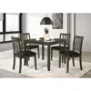 Hivvago Panos 5pc Dining Table Set With 4 Chairs, Gray, Black Faux Leather In Green
