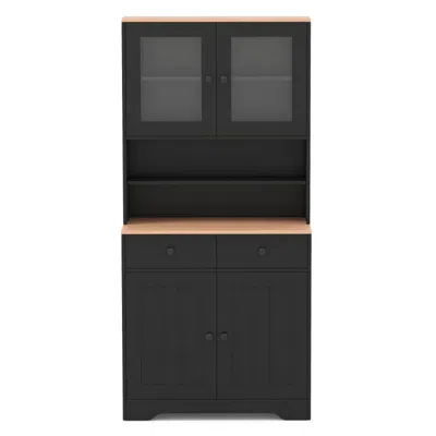 Hivvago Pantry Cabinet With 2 Removable Shelves In Black