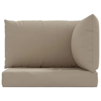 Hivvago Paom 3pc Outdoor Pallet Cushions, Hollow Fiber, Taupe Oxford Fabric In Brown