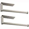 Hivvago Paper Towel Holder Set 12-inch 2 Pack Versatile Under Cabinet Mounting - Brushed Nickel In Metallic