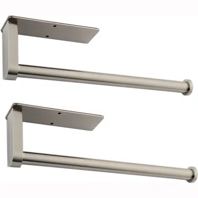Hivvago Paper Towel Holder Set 12-inch 2 Pack Versatile Under Cabinet Mounting - Brushed Nickel In Metallic