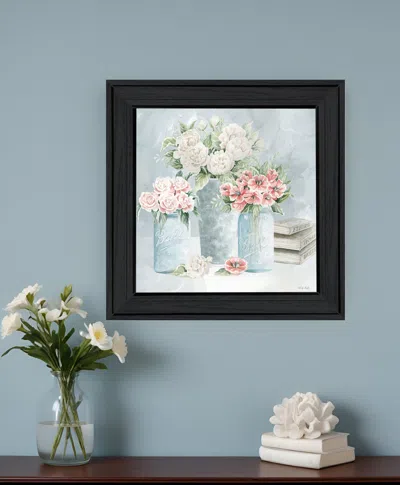 Hivvago Pastel Peonies Pretties Black Framed Print Wall Art