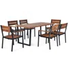 Hivvago Patented 7 Pieces Patented Outdoor Patio Dining Table Set With Hole