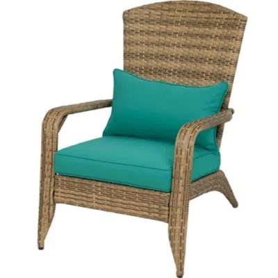 Hivvago Patio Adirondack Chair With Cushions In Brown