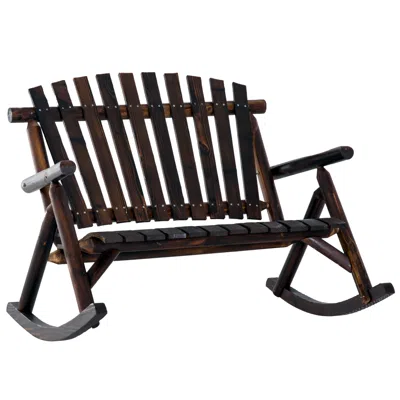Hivvago Patio Adirondack Rocking Chair For Garden And Porch In Black