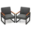 Hivvago Patio Aluminum Sofa Modern Armchairs Set Of 2 For Balcony-grey