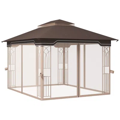 Hivvago Patio & Backyard 10' X 12' Canopy Gazebo In Brown