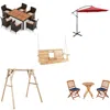 Hivvago Patio Bundle: Outdoor Furniture Set+patio Umbrella+patio Swing+bistro Set In Multi