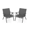 Hivvago Patio Chairs Set Of 2 With Breathable Mesh Fabric And Metal Frame In Gray