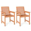 Hivvago Patio Chairs Set Of 2 With Inclined Backrests And Slatted Seats