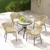 Hivvago Patio Chairs Set Of 4 With Curved Backrest And Seat Cushion For Patio