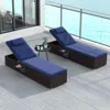 Hivvago Patio Chaise Lounge Set Of 2 With Backrest Seat Cushion And Headrest-off White