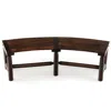 Hivvago Patio Curved Bench For Round Table Spacious And Slatted Seat