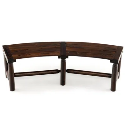 Hivvago Patio Curved Bench For Round Table Spacious And Slatted Seat