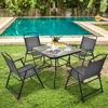 Hivvago Patio Dining Set For 4 With Umbrella Hole-gray