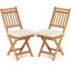 Hivvago Patio Folding Chairs Set Of 2 With Cushion B Style In Brown