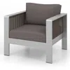 Hivvago Patio Furniture Aluminum Armchair With Thick Back And Seat Cushion