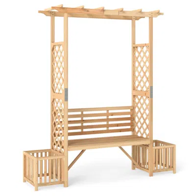 Hivvago Patio Garden Bench Arbor Archoutdoor Wood Decorative Seating In Neutral
