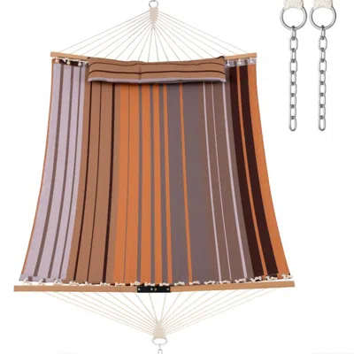 Hivvago Patio Hammock Foldable Portable Swing Chair Bed With Detachable Pillow