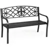 Hivvago Patio Heavy-duty Metal Garden Bench In Black
