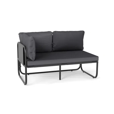 Hivvago Patio Loveseat Sofa Couch With Removable Pillows And Seat Cushion In Gray