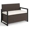 Hivvago Patio Storage Bench-mix Brown And Off White In Brown