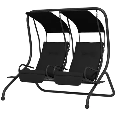 Hivvago Patio Swing Chair For Backyard And Garden In Black