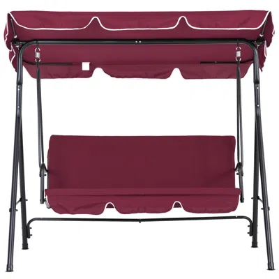 Hivvago Patio Swing Chair With Adjustable Canopy And Cushions
