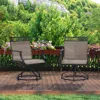 Hivvago Patio Swivel Dining Chairs Set Of 2 With Heavy-duty Metal Frame And Armrests-brown
