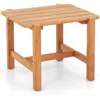 Hivvago Patio Teak Wood Side Table With Slatted Tabletop For Yard