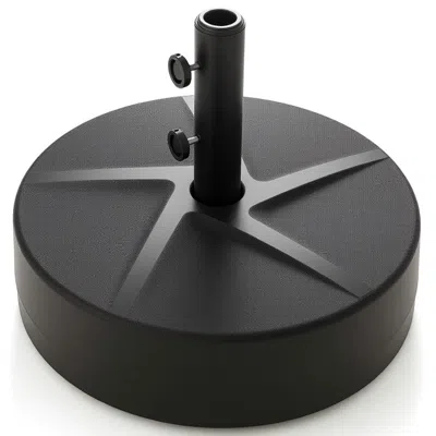 Hivvago Patio Umbrella Base 88lbs Capacity Water And Sand Fillable Market Table Umbrella Stand In Black