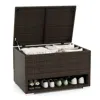 Hivvago Pe Rattan Storage Bin With Waterproof Liner For Patio Cushions In Brown