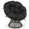 Hivvago Pe Wicker Papasan Chair With Thick And Removable Cushion-black