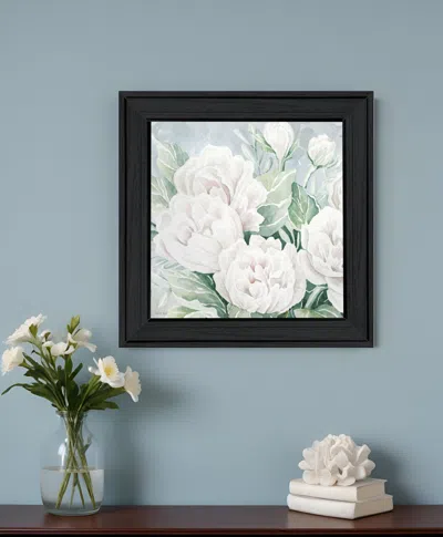 Hivvago Peaceful Peonies In Full Bloom Black Framed Print Wall Art