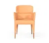 Hivvago Peach Upholstered Fabric Dining Arm Chair In Orange