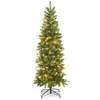 Hivvago Pencil Christmas Tree With 180 Warm White And Multi-color Led Lights In Green