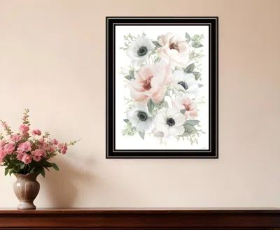 HIVVAGO PEONY FLORAL BLOCK BLACK FRAMED PRINT WALL ART