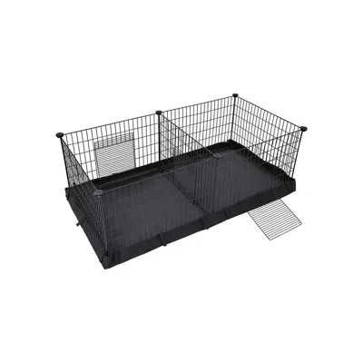 Hivvago Pet Playpen With Divider Panel In Black