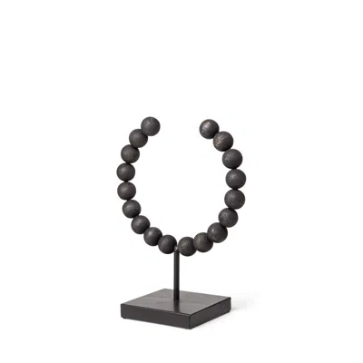 Hivvago Petite Black Beaded Sculpture In Gray