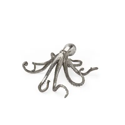 Hivvago Petite Silver Resin Octopus Sculpture In Gray