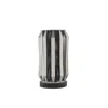 Hivvago Pin 13 Inch Table Lamp, Accent Cylinder Metal Shade, Round Base, Black