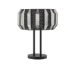 Hivvago Pin 21 Inch Table Lamp, Wide Drum Metal Shade, Accent Round Base, Black