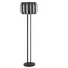 Hivvago Pin 59 Inch Floor Lamp, Drum Shade, Metal Base, Accent Round Base, Black