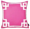 Hivvago Pink And White Geometric Border Throw Pillow In Pink